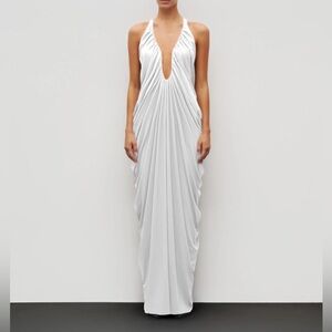 NWT Heiress Beverly Hills New The Draped Halter Gown in White XS